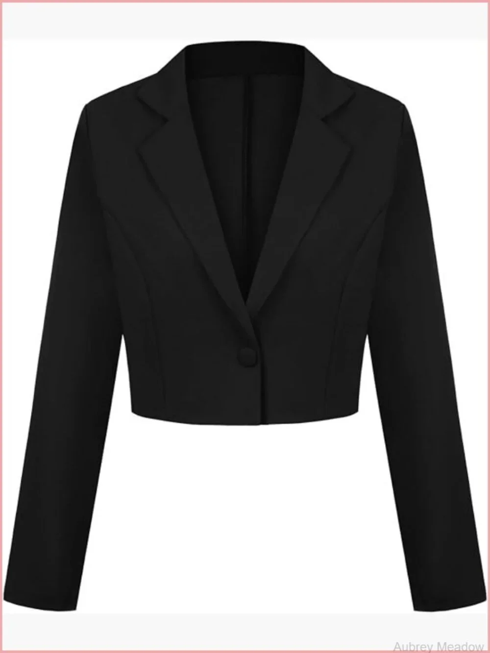 Cropped Blazer Long Sleeve Notch Lapel Button Front Blazers Casual Work Office